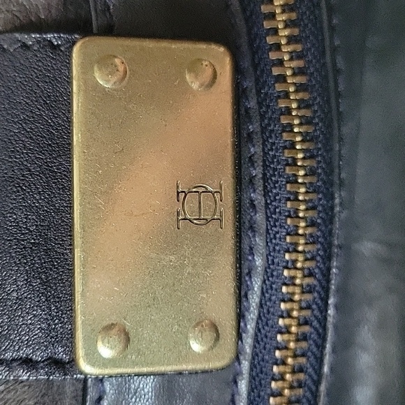 Olivia Harris purse grey green leather gold hardware shoulder bag - Picture 3 of 15